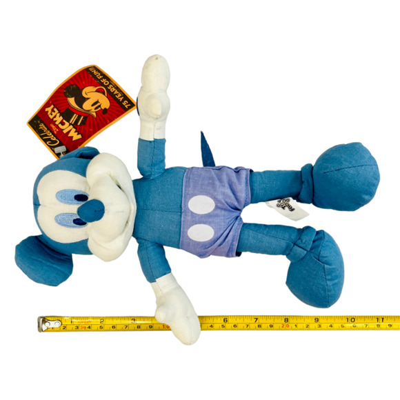 Blue Mickey Mouse Plush Toy Factory Celebrate 75 Years of Fun Disney 10" New NWT - Picture 16 of 16